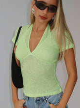 Mint Strap Detail Top